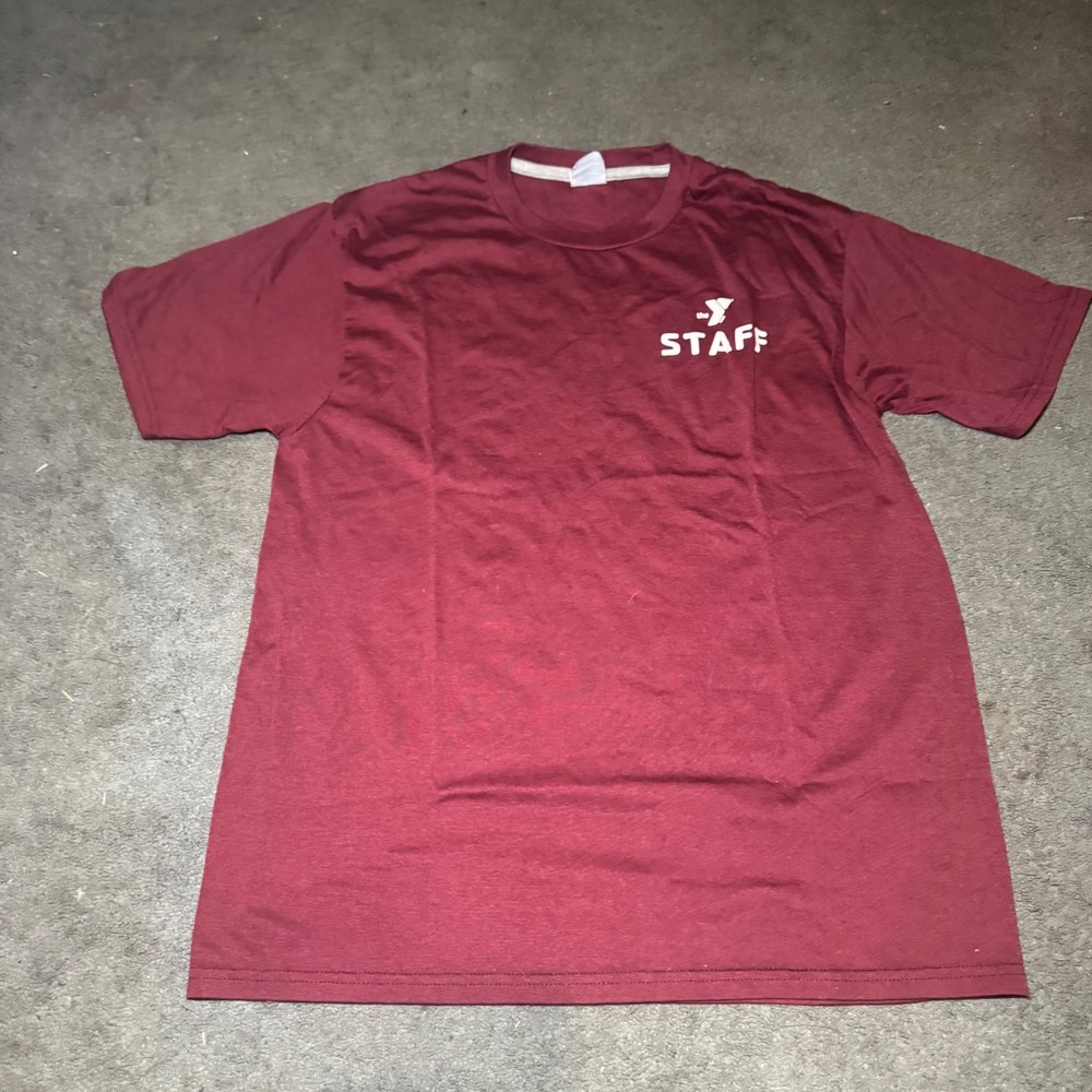Port & Company YMCA Staff Performance T-Shirt Maroon Mens Medium Short Sleeve